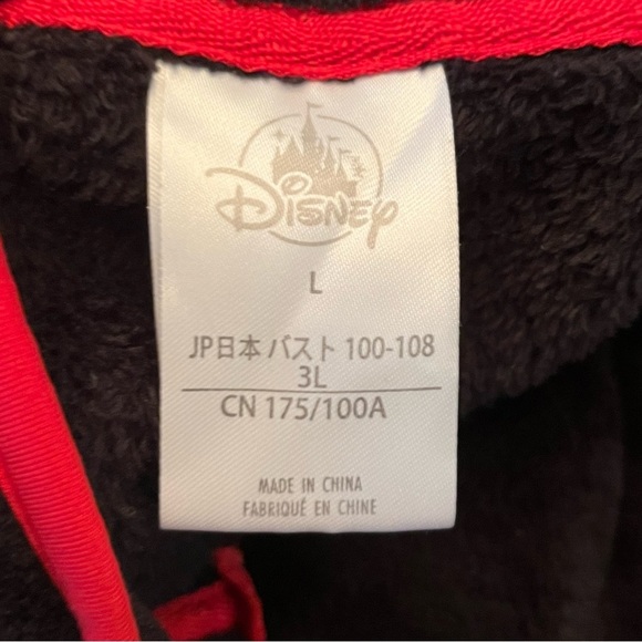 DISNEY Tokyo JAPAN Fleece Zippered Black/Red Mickey & Minnie Womans Size L - Picture 4 of 7